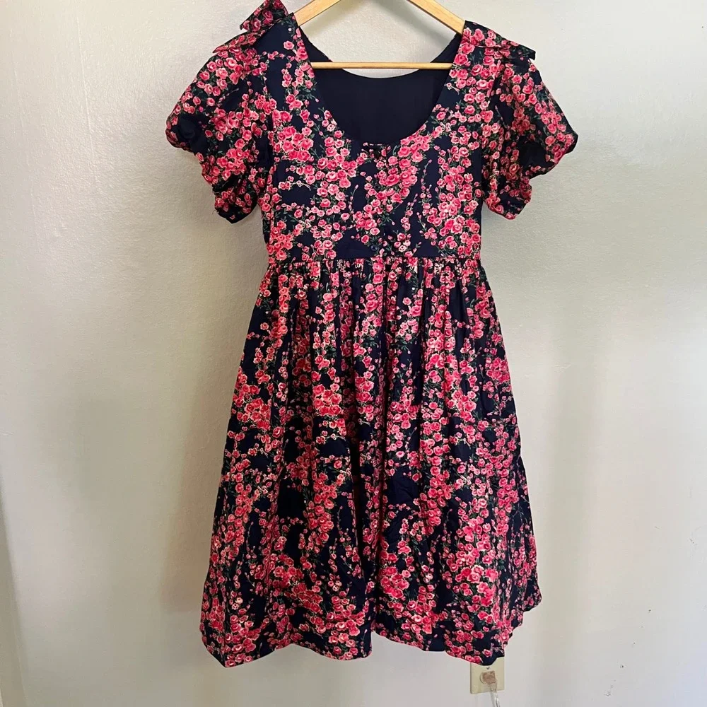 Janie and Jack American Girl Rose Floral Puff Sleeve Dress Party Size 16 NWT